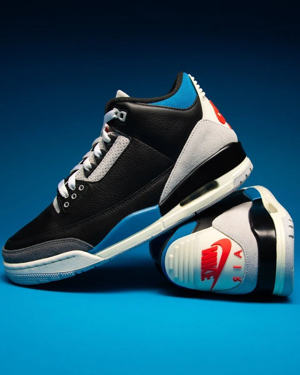 Jordan Retro 3 Negra Azul