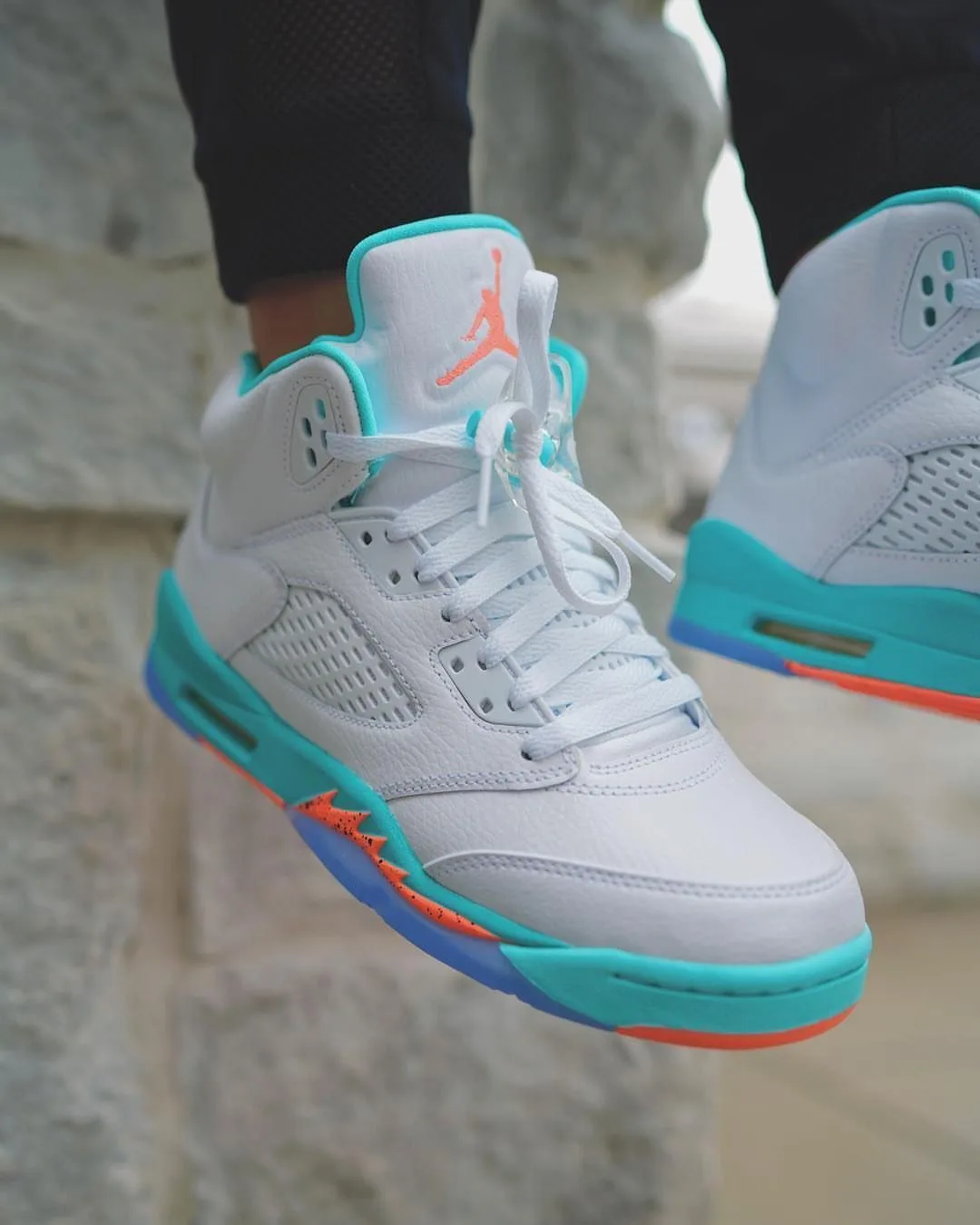 Jordan Retro 5 Blanca Verde